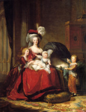 Репродукция картины "marie antoinette and her children" художника "виже-лебрен элизабет луиза"