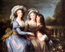 Репродукция картины "the marquise de pezay, and the marquise de roug&#233; with her sons alexis and adrien" художника "виже-лебрен элизабет луиза"