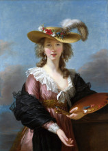 Картина "self-portrait in a straw hat" художника "виже-лебрен элизабет луиза"