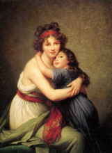 Копия картины "madame vigee lebrun and her daughter, jeanne lucie louise" художника "виже-лебрен элизабет луиза"