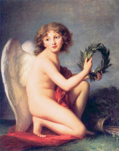 Репродукция картины "portrait of prince henry lubomirski as the genius of fame" художника "виже-лебрен элизабет луиза"