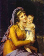Картина "baroness anna sergeevna stroganova and her son sergey" художника "виже-лебрен элизабет луиза"