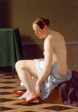 Копия картины "nude woman putting on her slippers" художника "вильхельм эккерсберг кристофер"