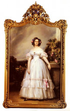 Репродукция картины "portrait of hrh princess marie clementine of orleans" художника "винтерхальтер франц ксавер"