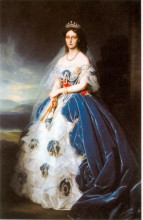 Репродукция картины "portrait of the queen olga of w&#252;rttemberg" художника "винтерхальтер франц ксавер"