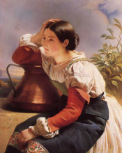 Картина "young italian girl by the well" художника "винтерхальтер франц ксавер"