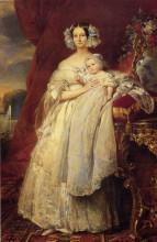 Картина "helene-louise de mecklembourg-schwerin, duchess of orleans with his son count of paris" художника "винтерхальтер франц ксавер"