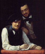 Картина "self-portrait of the artist with his brother, hermann" художника "винтерхальтер франц ксавер"