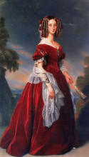 Репродукция картины "portrait of marie louise, the first queen of the belgians" художника "винтерхальтер франц ксавер"