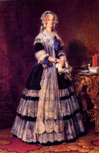 Картина "portrait of the queen marie amelie of france" художника "винтерхальтер франц ксавер"