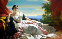 Репродукция картины "portrait of leonilla, princess of sayn wittgenstein" художника "винтерхальтер франц ксавер"