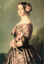 Копия картины "portrait of francisca caroline gonzaga de bragan&#231;a, princesse de joinville" художника "винтерхальтер франц ксавер"