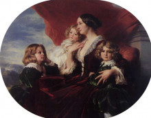 Репродукция картины "elzbieta branicka, countess krasinka and her children" художника "винтерхальтер франц ксавер"