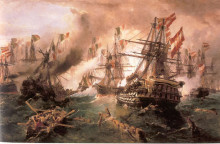 Картина "naval battle at lissa" художника "воланакис константинос"