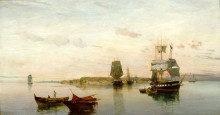 Копия картины "anchored boats" художника "воланакис константинос"