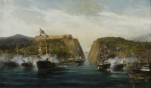 Картина "inauguration of corinth canal" художника "воланакис константинос"