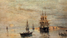 Репродукция картины "sailing ships at dawn" художника "воланакис константинос"