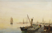 Копия картины "a busy harbour" художника "воланакис константинос"