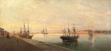 Копия картины "the port of volos" художника "воланакис константинос"
