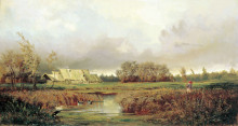 Репродукция картины "marsh in autumn" художника "волков ефим"