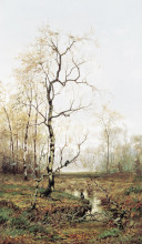 Репродукция картины "in forest after spring" художника "волков ефим"