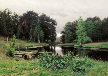 Копия картины "landscape with a pond" художника "волков ефим"