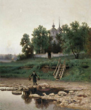Копия картины "near the monastery" художника "волков ефим"