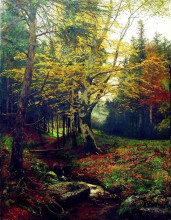 Копия картины "creek in the woods" художника "волков ефим"