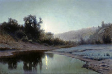 Копия картины "moonlit night in the wood" художника "волков ефим"