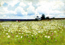 Репродукция картины "field of daisies" художника "волков ефим"