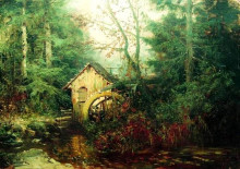 Копия картины "forest landscape with watermill" художника "волков ефим"