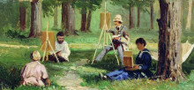 Копия картины "artists in the open air" художника "волков ефим"