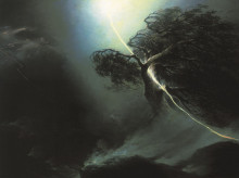 Копия картины "oak fractured by a lightning. allegory on the artist&#39;s wife death" художника "воробьёв максим"