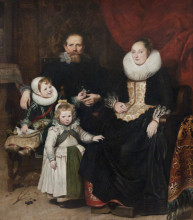 Картина "portrait of the artist with his family" художника "вос корнелис де"