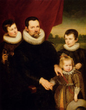 Картина "portrait of a nobleman and three children" художника "вос корнелис де"