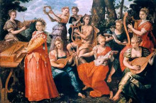 Репродукция картины "apollo and the muses" художника "вос мартин де"