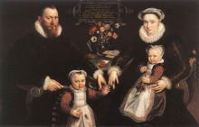 Картина "portrait of antonius anselmus, his wife and their children" художника "вос мартин де"