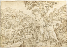 Копия картины "bacchus seated in a landscape the harvest to his right and a town below an allegory of autumn" художника "вос мартин де"