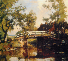 Репродукция картины "bridge near estate linschoten" художника "вреденбург корнелис"