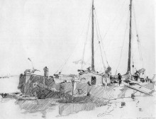 Репродукция картины "docked boats" художника "вреденбург корнелис"