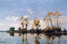 Картина "trees at the waal" художника "вреденбург корнелис"