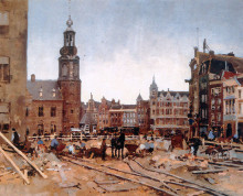 Репродукция картины "work in progress on muntplein in amsterdam" художника "вреденбург корнелис"