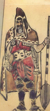 Картина "viking merchant (costume design for the opera &quot;sadko&quot;)" художника "врубель михаил"