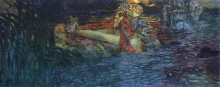 Копия картины "parting of the sea king and princess volkhova" художника "врубель михаил"