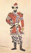 Картина "prince&#39;s huntsman (costume design for the opera &quot;the enchantress&quot;)" художника "врубель михаил"