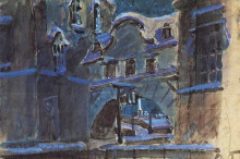 Копия картины "the winter canal" художника "врубель михаил"