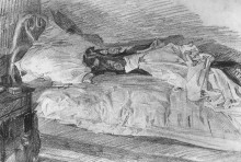Репродукция картины "a bed" художника "врубель михаил"