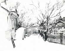 Копия картины "yard at winter" художника "врубель михаил"