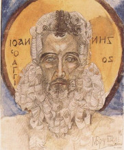 Репродукция картины "head of st. john the baptist" художника "врубель михаил"