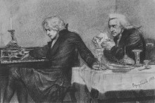Репродукция картины "salieri pours poison into a mozart&#39;s glass" художника "врубель михаил"